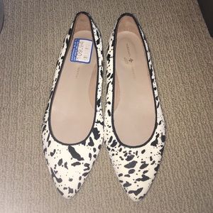 Cow print flats