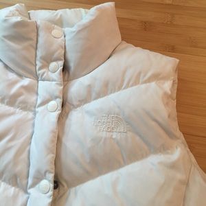 North Face white down vest