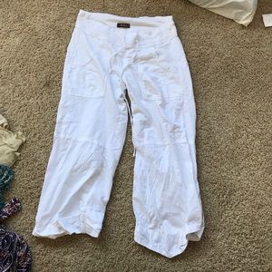 White cargo capris