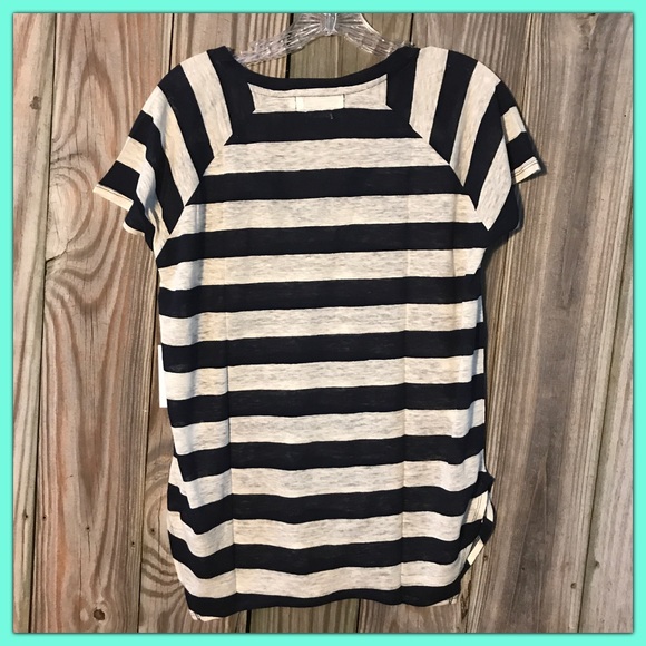 New Gorgeous Sheer Midnight Stripes 100% Linen - Picture 2 of 7