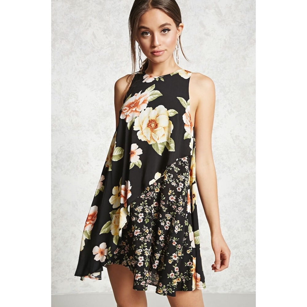 Forever 21 Floral Mix N Match Floral Dress
