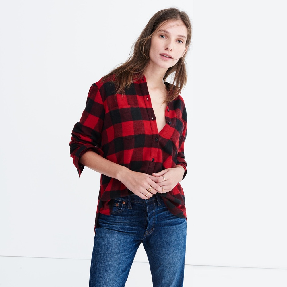 Madewell Flannel Ex-Boyfriend Shirt Buffalo Check