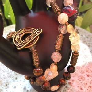 Wealth and Prosperity IV.  18" Garnet and Quartz