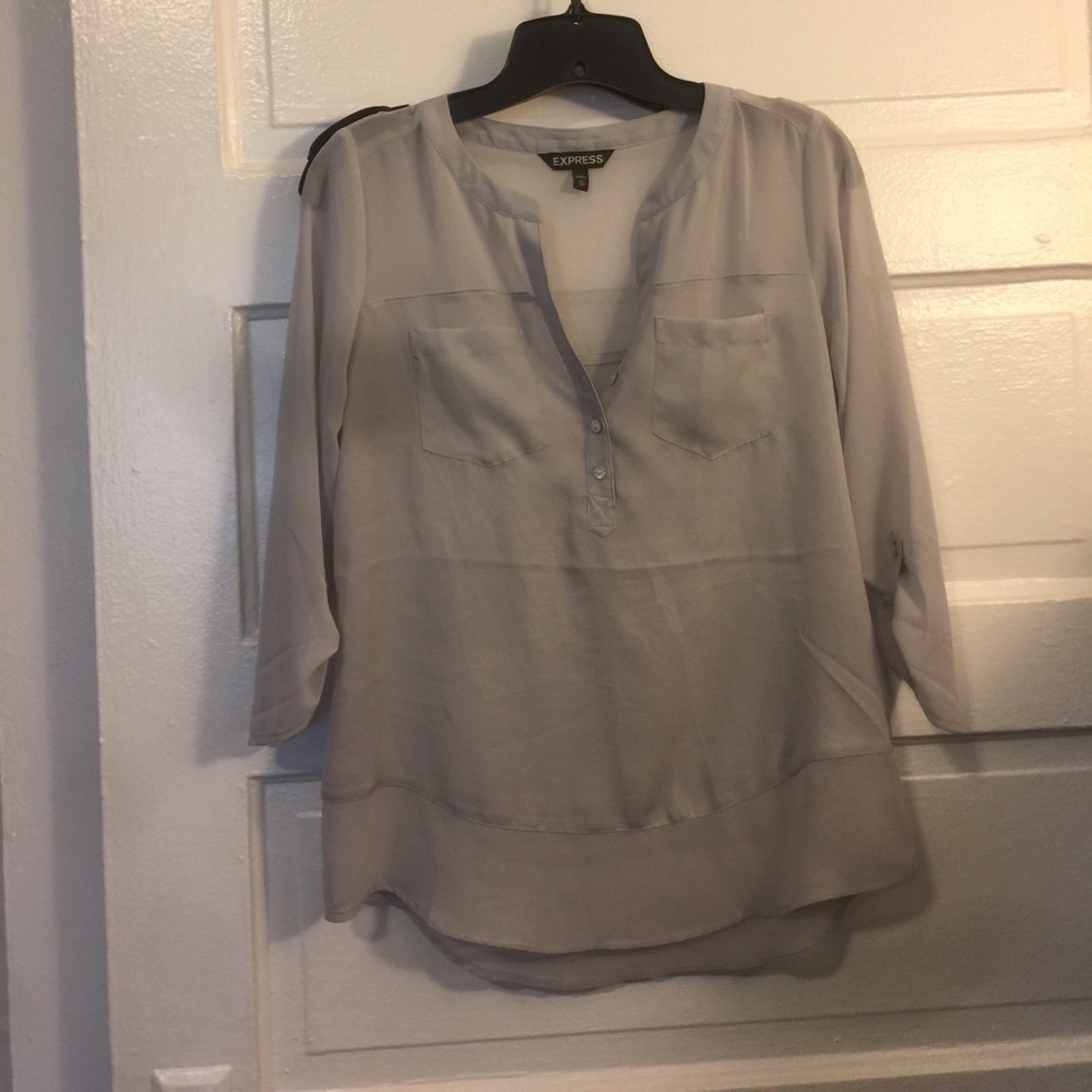 Grey 3/4 sleeve blouse