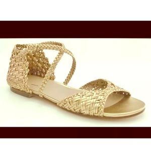 J.Crew metallic woven sandals
