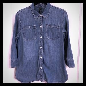 Seven Jeans 3/4 Sleeve Denim Shirt Lrg
