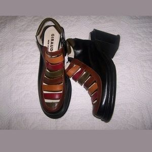 Giraudon Black/Multi Platform Shoes Size 35/5