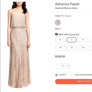 Adrianna Papell Sequined Blouson Gown