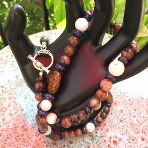 Empowering!  22" Chiastolite and Pietersite