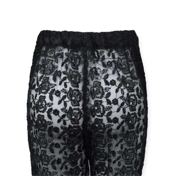 Sheer black beads & lace tapered trousers - Picture 1 of 3