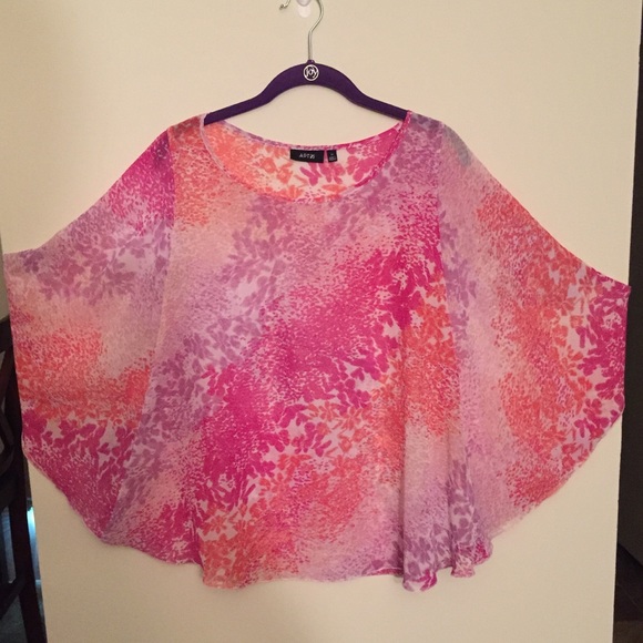 Apt. 9 Kimono Sleeve Blouse Multi Color Md - Picture 4 of 8