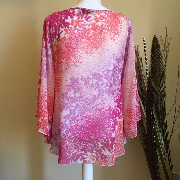 Apt. 9 Kimono Sleeve Blouse Multi Color Md - Picture 2 of 8