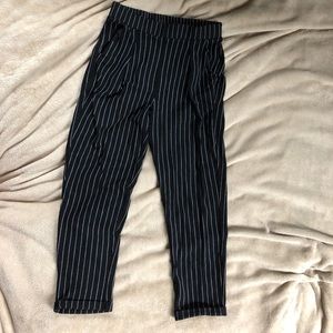 Striped cropped trouser pant