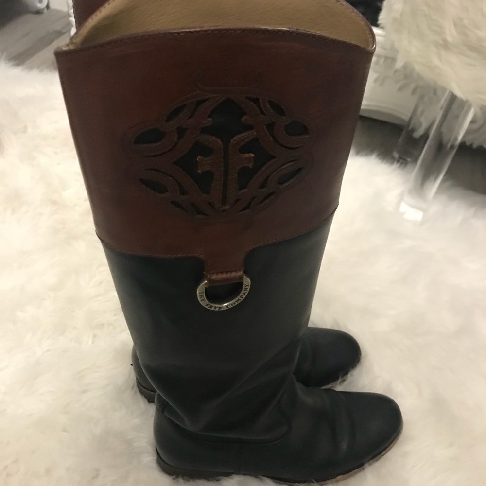 Frye two tone leather riding boots