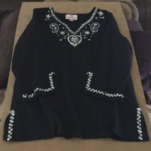 Quacker Factory black long sleeve tunic