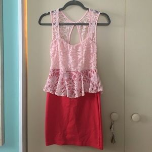 Pink Peplum Dress