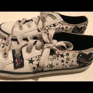 White and Black Stars Sneakers