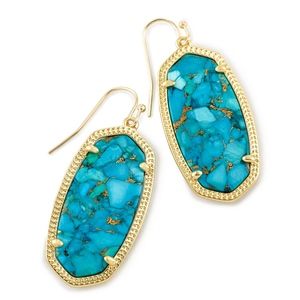 Kendra Scott Elle Earrings Bronze Veined Turquoise