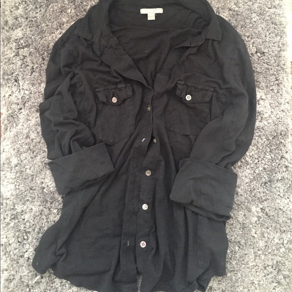James Perse contrast panel shirt