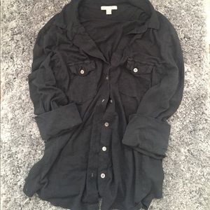 James Perse contrast panel shirt