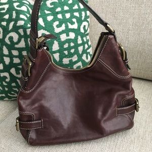 Michael kors brown real leather hobo bag