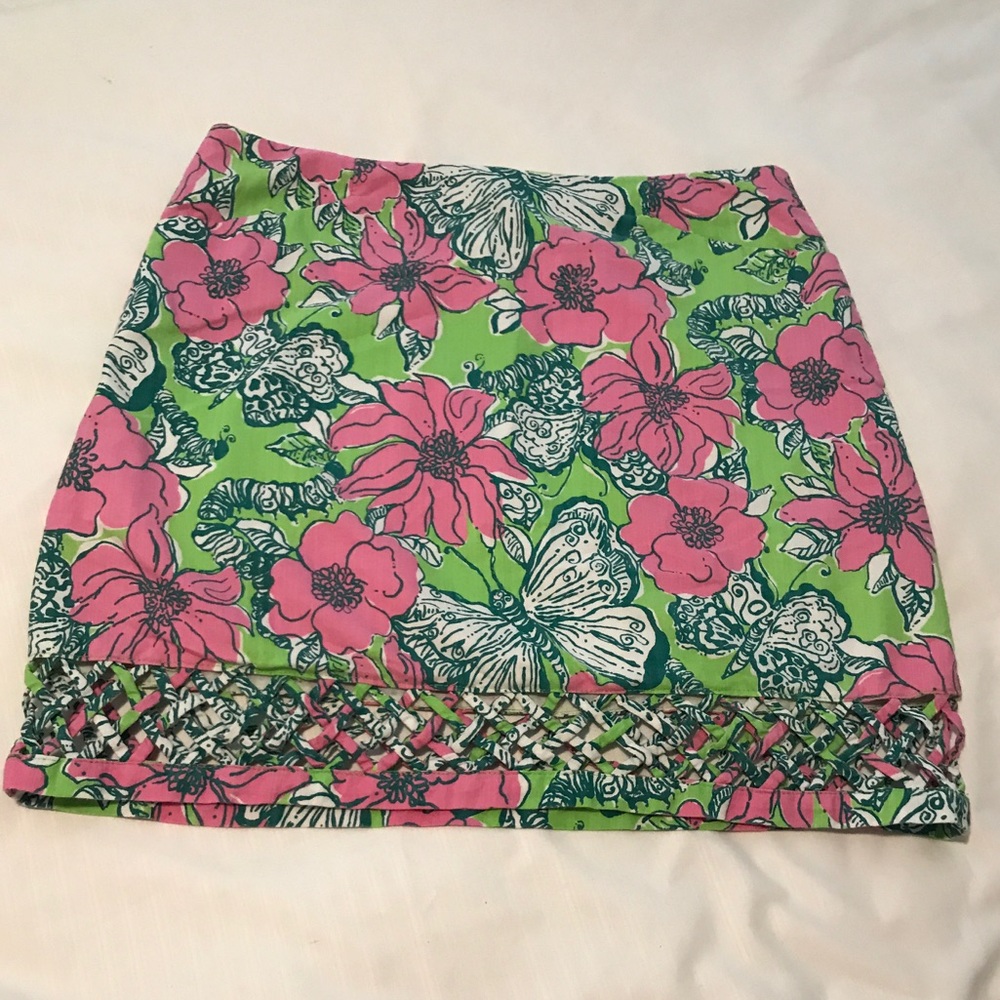 EUC Lilly Pulitzer Lattice Hem Skirt Size 2