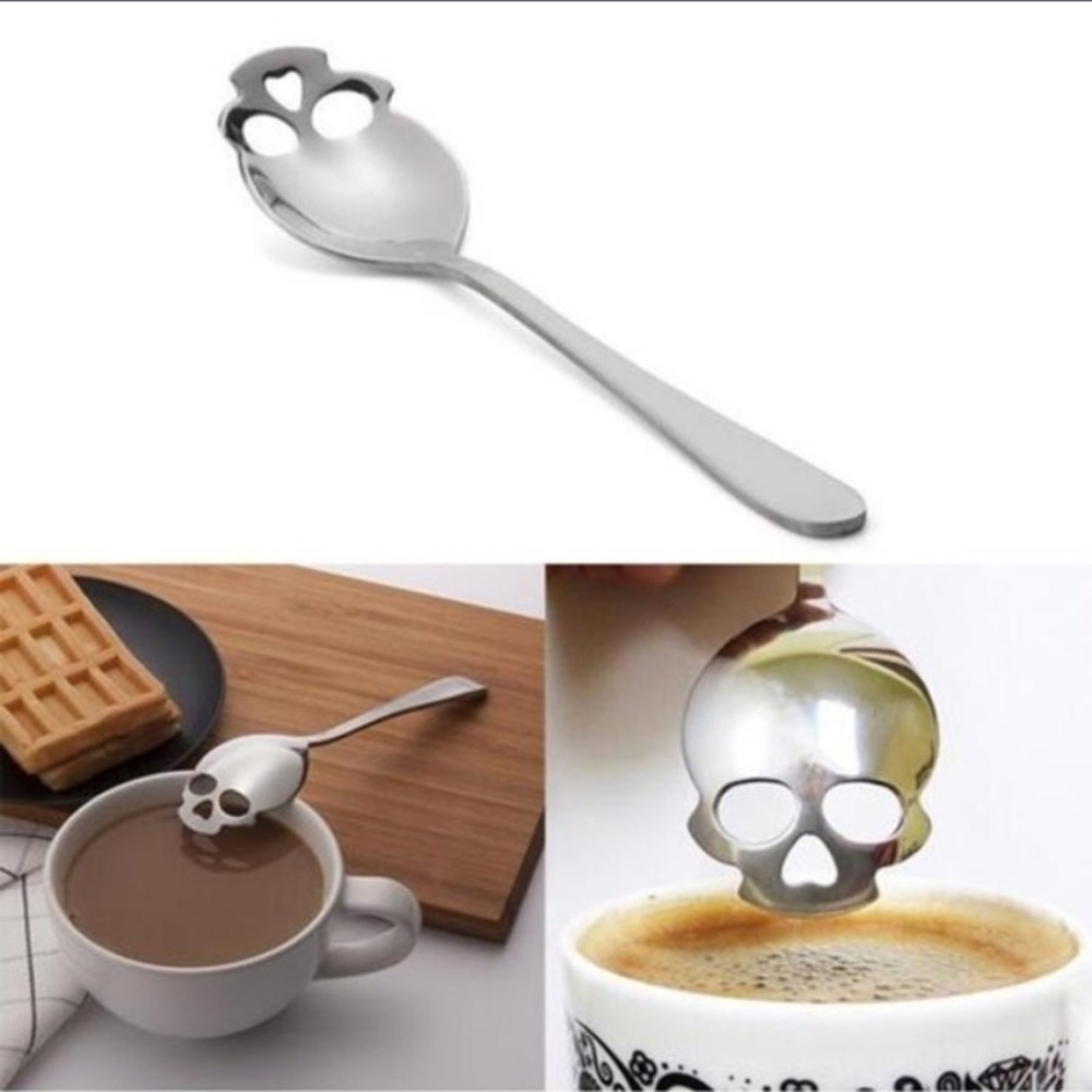 💀 Awesome Single Silver Skeleton Skull Sugar Spoon 💀