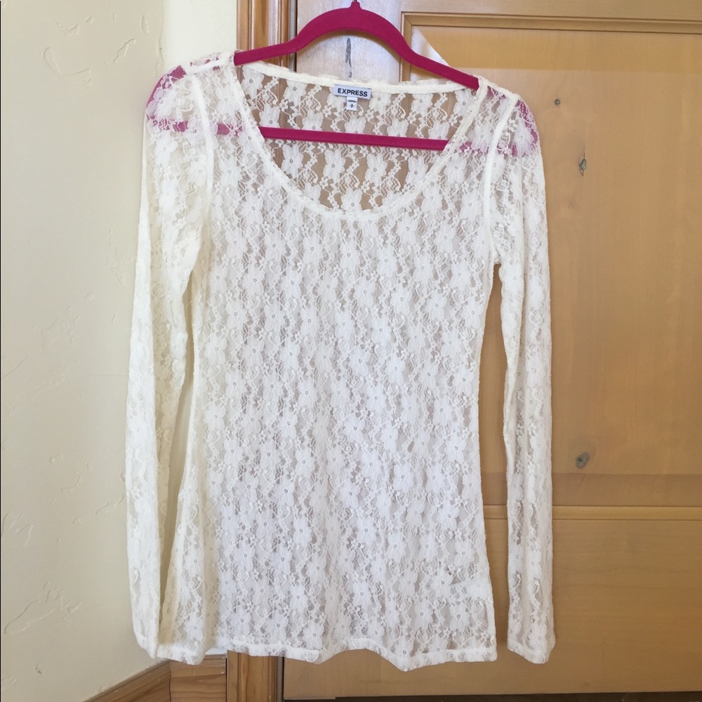 Express Cream Lace long sleeve shirt