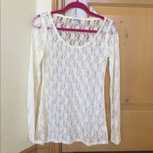 Express Cream Lace long sleeve shirt
