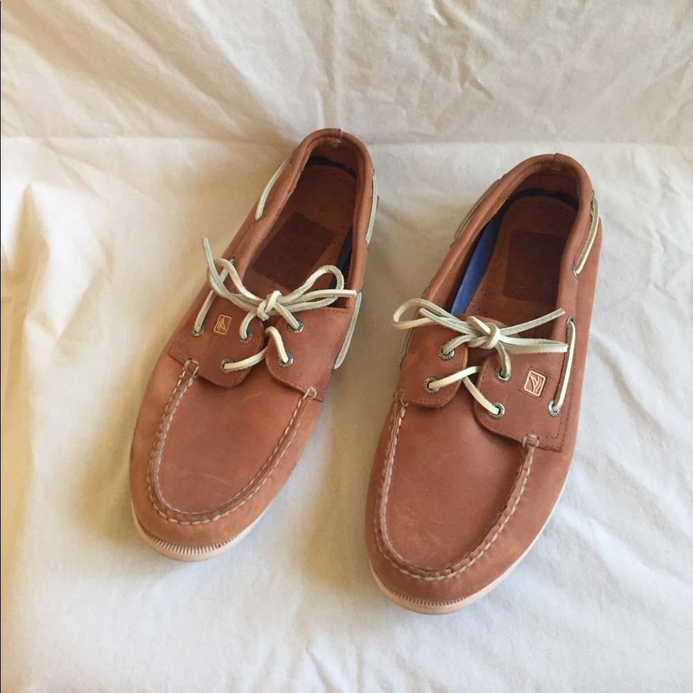 Sperry Top-Sider Boat Shoes - Men's 12 Tan Orange