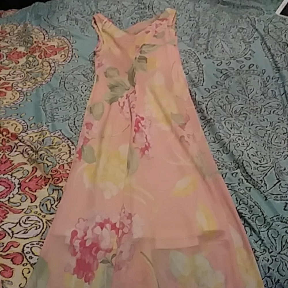 Floral, Pink Lemonade Slip on dress - Picture 3 of 4