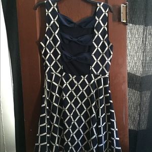 Blu Pepper navy and white fit n flare dress