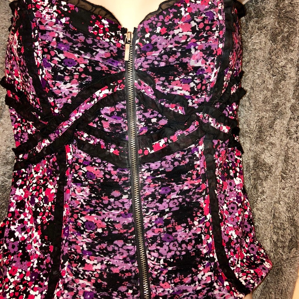 BeBe floral printed corset top