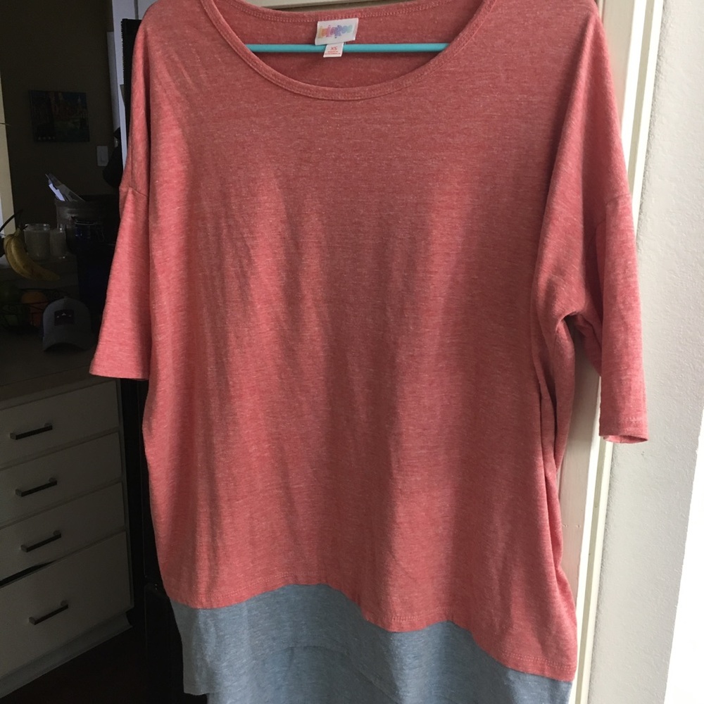 XS coral and blue Lularoe Irma