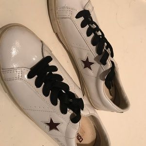 Burgundy and white One Star sneakers