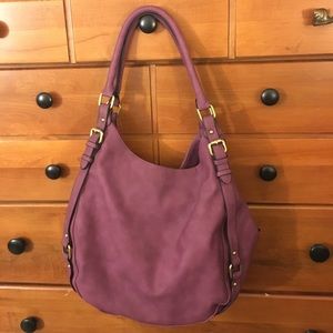 Purple leather purse