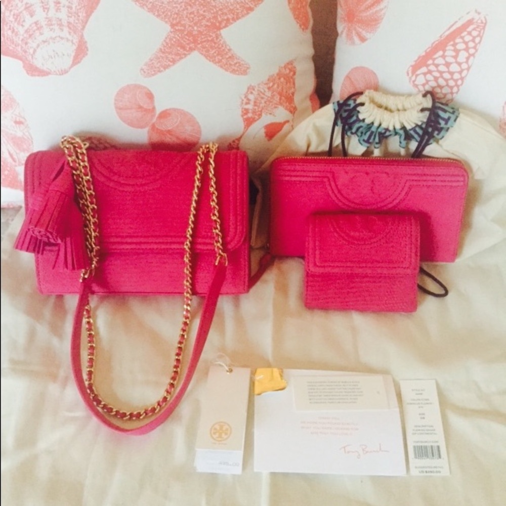 Tory Burch Fleming Hibiscus flower set 🌺🌺🌺