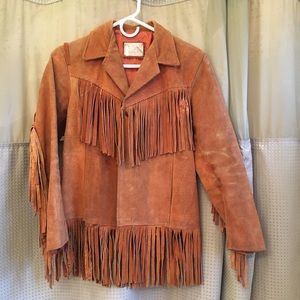 Vintage fringed suede leather jacket