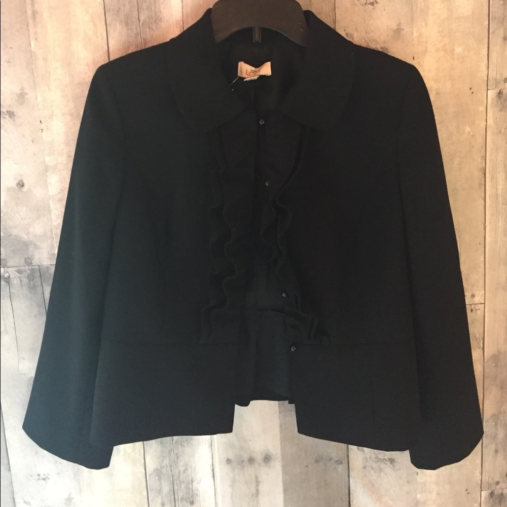 Ann Taylor LOFT brand ruffle blazer.