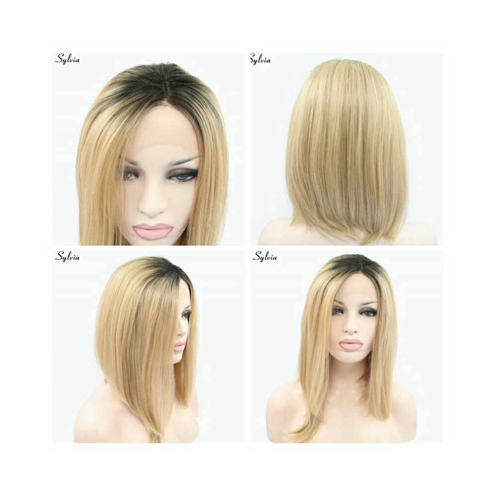Lace in middle bob wig