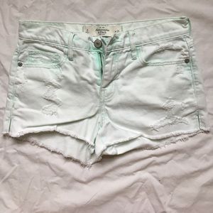 Abercrombie & Fitch High Rise Ripped Jean Shorts