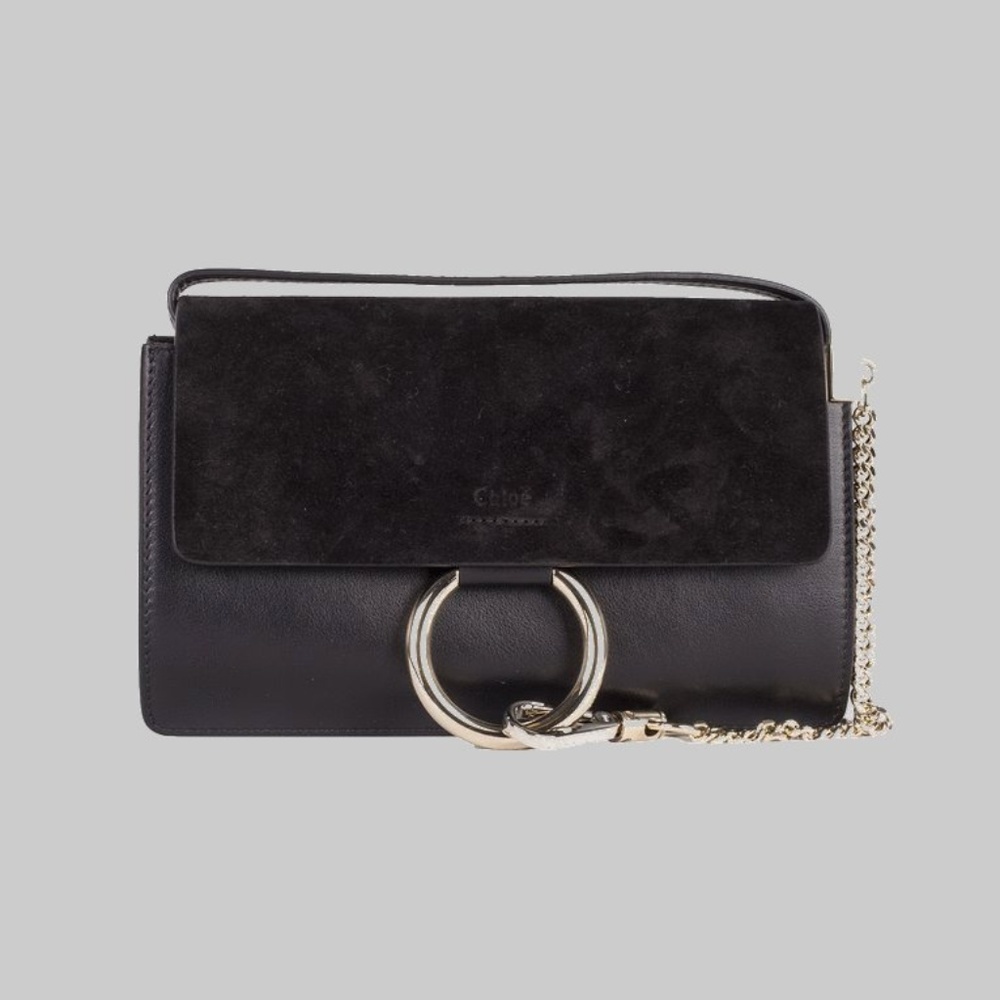 Chloe Small Faye Suede and Leather Shoulder Bag