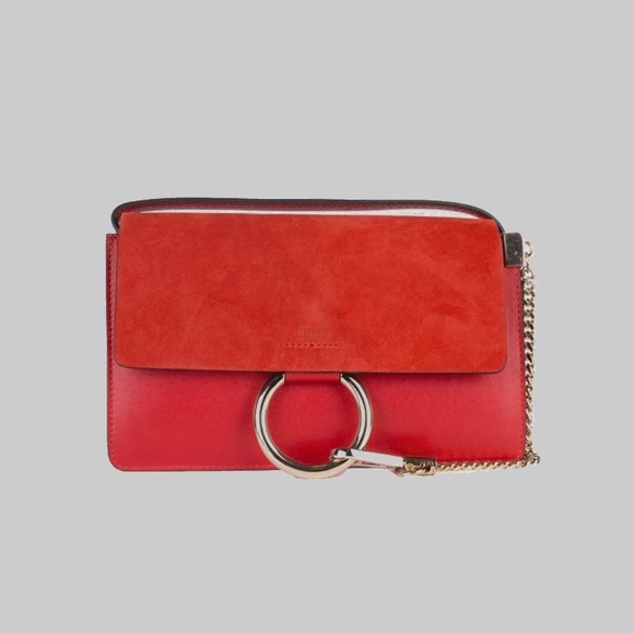 Chloe Small Faye Suede and Leather Shoulder Bag - Picture 4 of 5