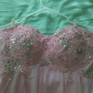 Beaded Hi-Lo Formal Dress