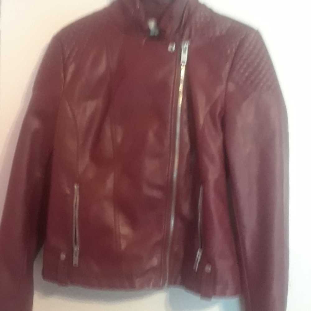 Maroon leather jacket