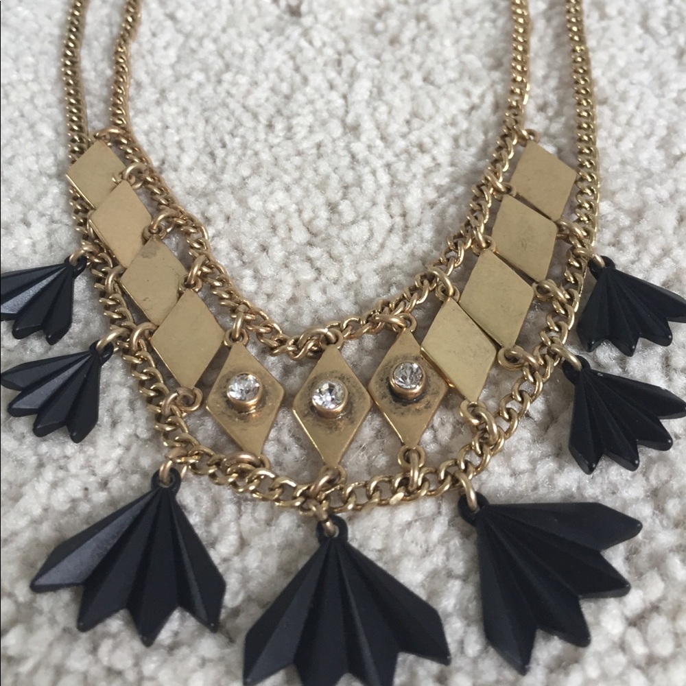 J. Crew Statement Necklace in Gold and Black