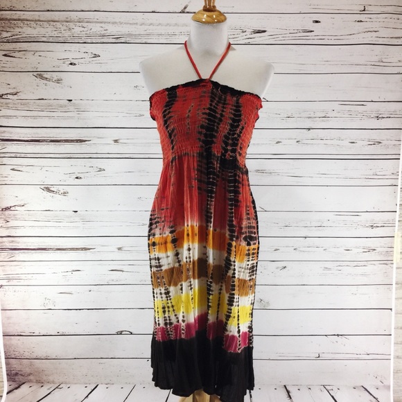 Clubz Collection Dresses & Skirts - {CLUBZ COLLECTION} Tie Dye Pucker Top Midi Dress