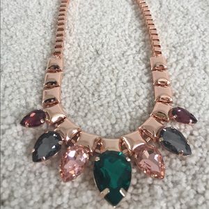 Bauble Bar Rose Gold Jewel Statement Necklace