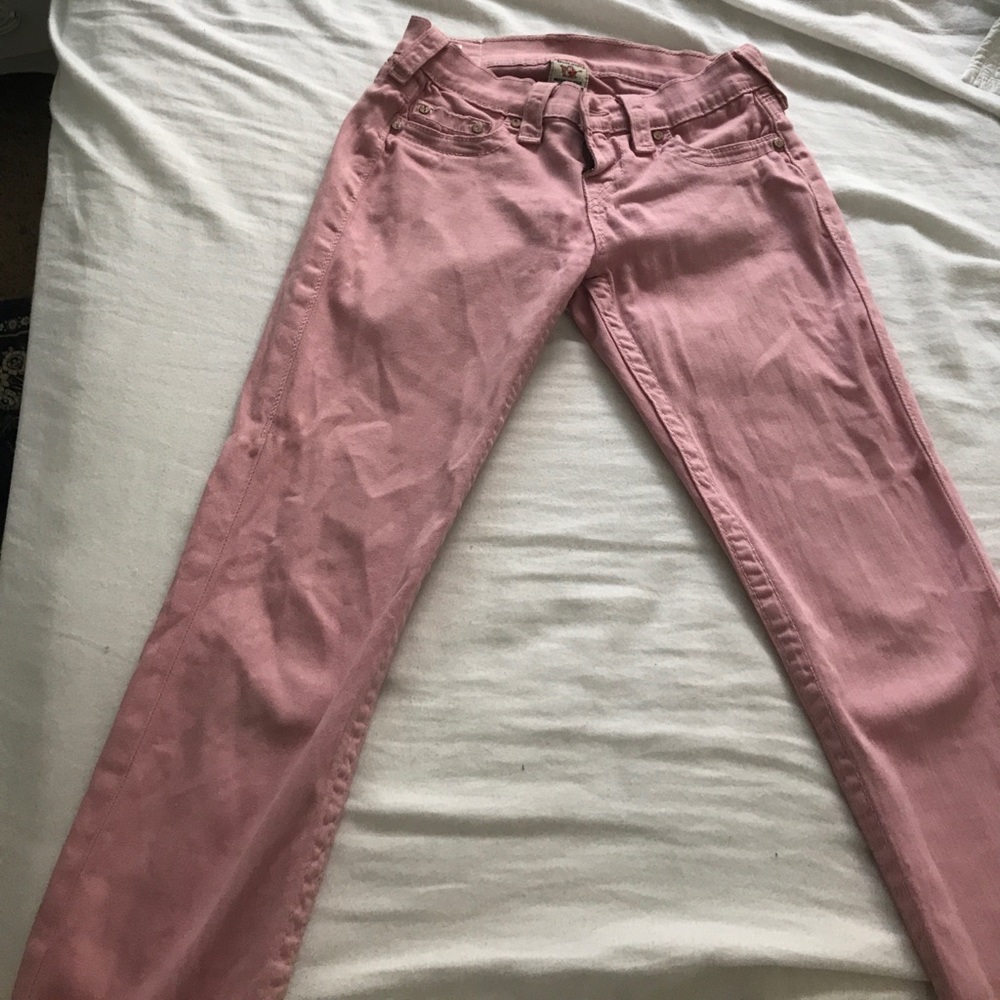 Pink True Religion skinny jeans. Size 25