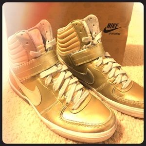 Gold Nike Aeroflight High Tops